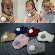 Fashion Solid Color Elastic Ball Scarf For Children