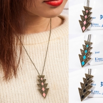 Retro Style Triangle Pendant Necklace