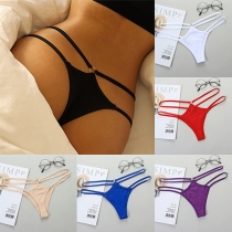 Sexy Solid Color Cutout Panties