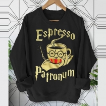 Cute Espresso Coffee Printed Sweatshirt