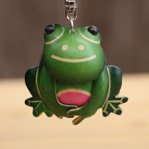 Fashion Artificial Leather PU Frog Pendant Key Chain