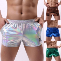 Sexy Bright Color Artificial Leather PU Boxer Brief for Men