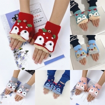 Fashion Cartoon Animal Plush Lined Knitted Mitten/Gloves for Children