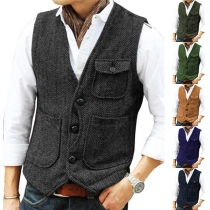 Vintage Multi Pockets Sleeveless Vest for Men