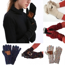 Fashion Contrast Color Touch Screen Knitted Gloves