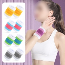 Fashionable Colorful Fitness Wrist Sweatband -2 Piece/Set