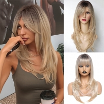 Fashion Ombre Colored Synthetic Wig with Bangs