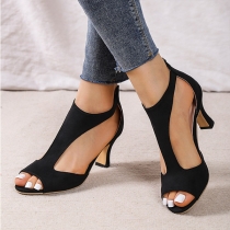 Fashion Open-toe High-heeled Side Cutout Sandals