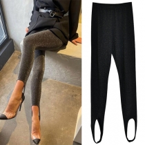 Fashion Bling-bling Slim-fit Elastic Stirrup Leggings
