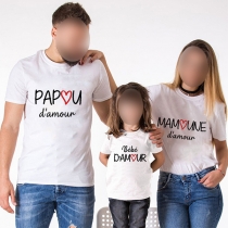 Comfy Cute Letter Printed Shirt for Family Outfit
