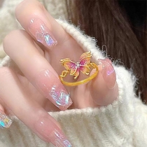Vintage Gradient Color Butterfly Rings
