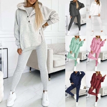 Fashion Three-piece Sport Set Consist of Tank Top, Hooded Sweatshirt and Sweatpants