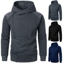 Fashion Long Sleeve Hooded Side Zipper Sweatshirt for Men