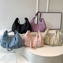 Casual Solid Color Large Capacity Nylon Bag for Women