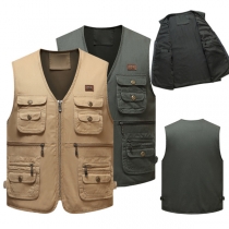 Fashion Zippered Multi-Pocket Vest  for Men