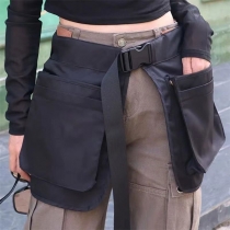 Fashion Multi-pockets Self-tie Waistbag