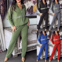Fashion Sporty Two-piece Set Consist of Sweat Jacket and Sweatpants