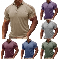 Fashion Polo-neck Short Sleeve Shirt for Men