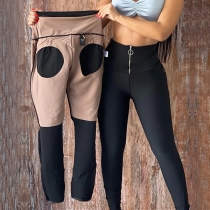Fashion Zipper-fly High-rise Push-up Skinny Pants