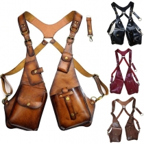 Vintage Artificial Leather PU Suspenders Underarm Bag