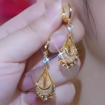Fashion Teardrop Shape Pendant Rhinestone Drop Earrings