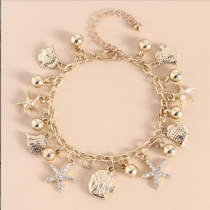 Fashion Rhinestone Heart Owl Pendant Bracelet