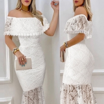 Fashion Off-the-shoulder Fishtail Lace Bodycon Dress