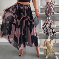 Fashion Floral Printed High-rise Maxi Skirt