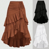 Elegant Casual Skirt with Irregular Hemline