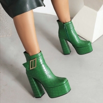 Waterproof Platform Ankle Boots High Heel Height Enhancing Design