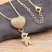 Connected Hearts Mother and Children Pendant Necklace