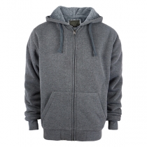 Fashion Front Zipper Drawstring Hooded Warm Plush Lined Sweatshirt Jacket for Men
