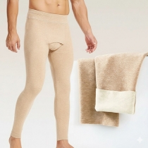 Men's  Thermal Pants with Built-in Pouch and Fleece Lined