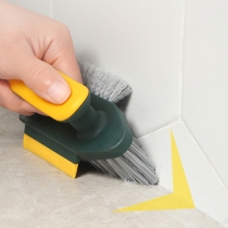 2-in-1 Grout Brush and Scraper, V-Shaped Crevice Cleaning Brush with Stiff Bristles for Tile Floors, Bathroom Showers, and Window Tracks