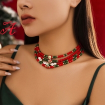 Fashion Bead Christmas Multi-layer Necklace
