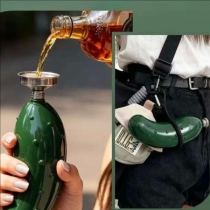 304 Stainless Steel Cucumber Shaped Mini Hip Flask, Portable Outdoor Liquor Alcohol Flask for Men, Unique Small Pocket Whiskey Flask for Camping & Travel