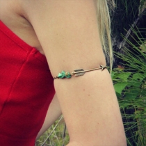 Retro Style Cupid-Arrow Turquoise Pendant Arm Chain