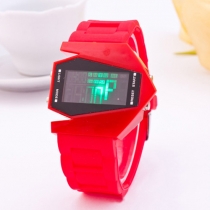Fashion Silicone Watch Band Aircraft Shaped LED Watches
