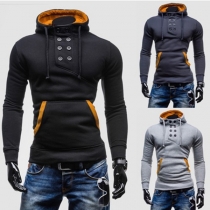 Fashion Double-breasted Long Sleeve Hooded Men Hoodies