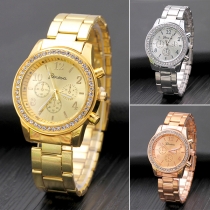 Fashion Stainless Steel Watch Band Round Dial Quartz Watches