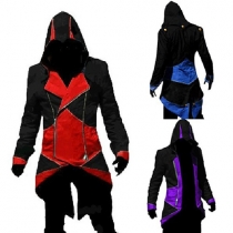 Fashion Contrast Color Hooded Game Animation Cosplay Costume