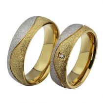 Fashion Rhinestone Titanium Steel Couple Rings