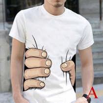 Creative Style 3D Printed Short Sleeve Round Neck Men's T-shirt