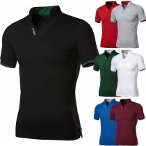 Fashion Short Sleeve V-neck Men's T-shirt