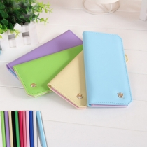 Fashion Candy Color Long Wallet for Women
