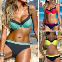 Sexy Contrast Color Push-up Bikini Set