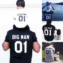 Fashion Letters Printed Short Sleeve Round Neck Casual T-shirt
