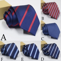 Fashion Contrast Color Striped Tie for Men