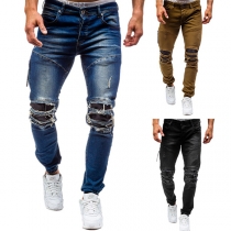 Fashion Mid-waist Ripped Men's Jeans