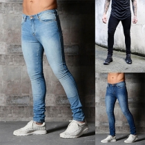 Fashion Middle Waist Slim Fit Men's Skinny Jeans